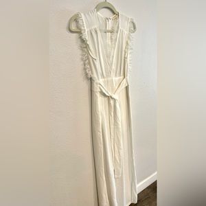 White delicate jumpsuit with lace detail